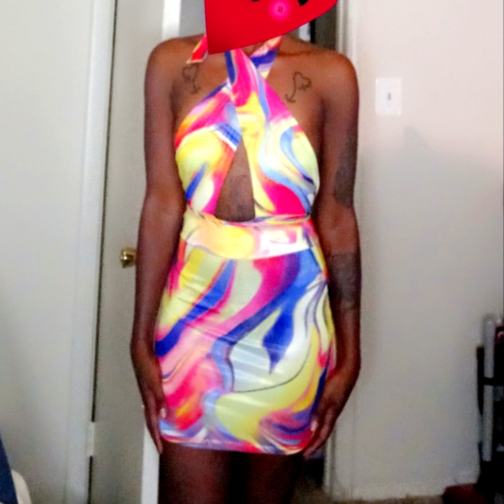 Tie dyed cocktail dress